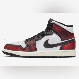 Nike Air Jordan 1 Mid Wear Away Black Infrared Red Sail. Sz 8.5